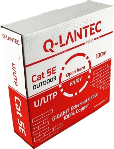 Venkovní datový kabel Q-LANTEC U/UTP kategorie 5e PE 100 m
