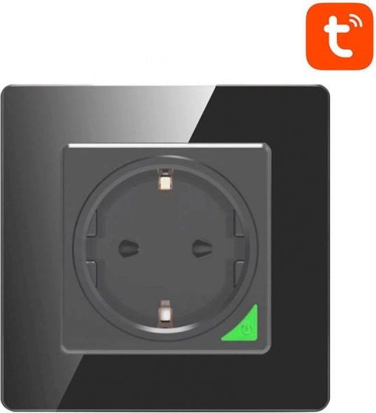 Chytrá Wi‑Fi nástěnná zásuvka Avatto TUYA, černá