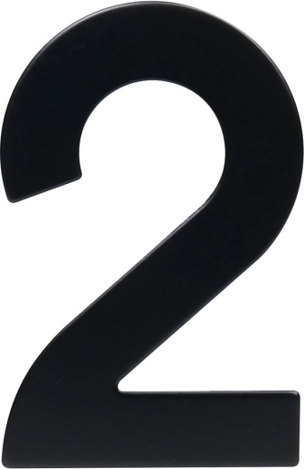 Domovní číslo 2, 95 mm, nerez, černá matná