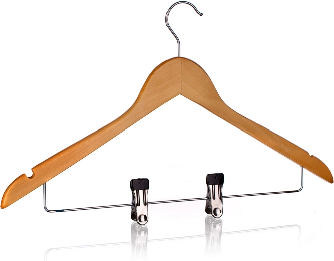 Dřevěné ramínko s klipsy 44 × 28 cm