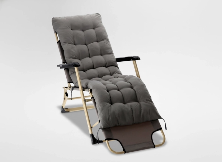 Skládací zahradní křeslo s polštářem šedé