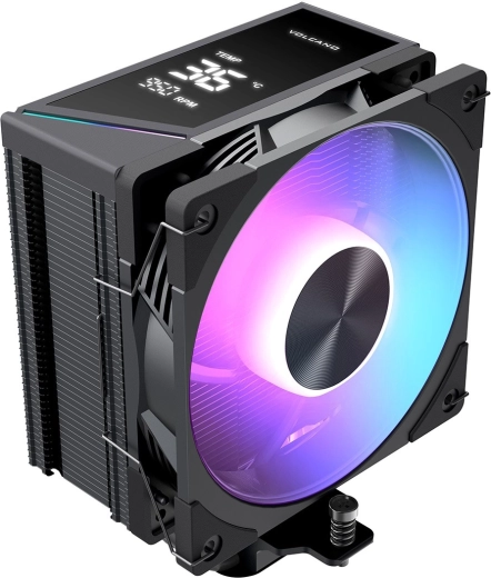 Vzduchový chladič CPU Modecom Volcano 0C T102 s LCD a ARGB 120 mm, černý