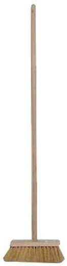 Smeták s dřevěnou násadou a hnědým vlasem