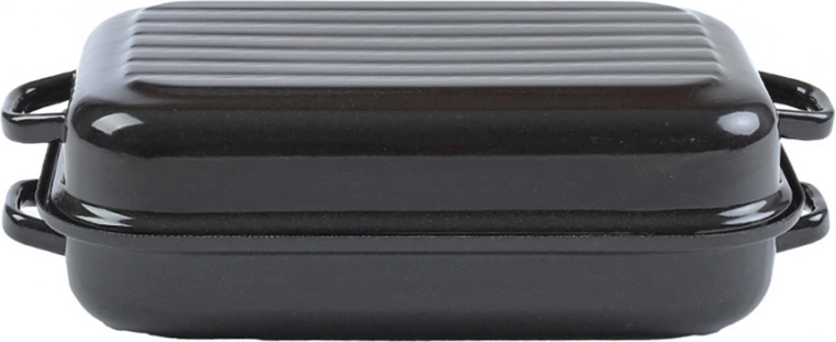 Smaltovaný pekáč s víkem 40 × 26 cm – 2dílný, rastrované dno