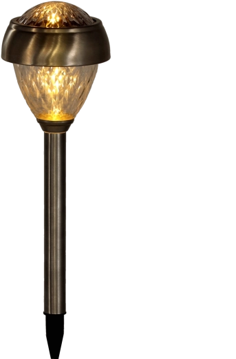 Solární zahradní lampa LEYA, teplé bílé světlo, nerezová, 38 cm