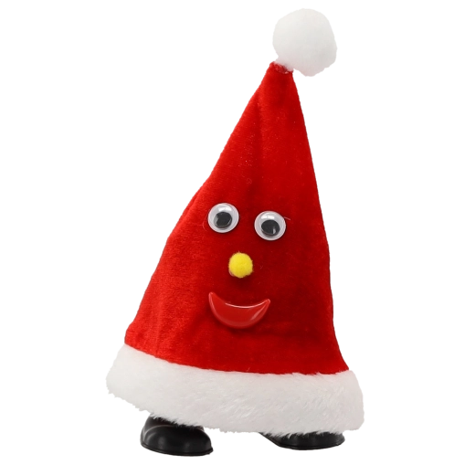 Interaktivní vánoční čepice Santa 20,5 cm s hudbou a pohybem
