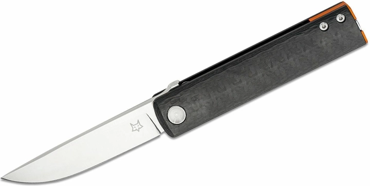 Fox Knives FX-543 CFO Chnops kapesní nůž 7,5 cm, černý/oranžový, uhlíkové vlákno
