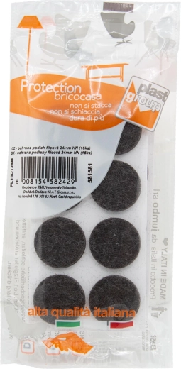 Filcové samolepicí podložky pod nábytek 24 mm, hnědé (16 ks)