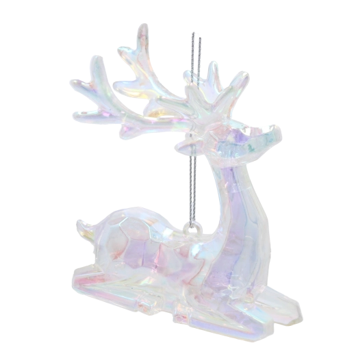Vánoční ozdoba renifer s perleťovým leskem CHOMIK 8 × 9 cm