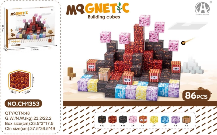 Magnetické kostičky 3D – sada 86 ks