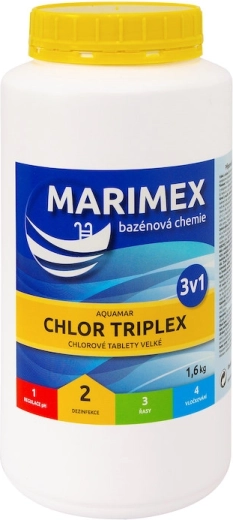 Marimex chlor triplex 1,6 kg – víceúčelové tablety do bazénu
