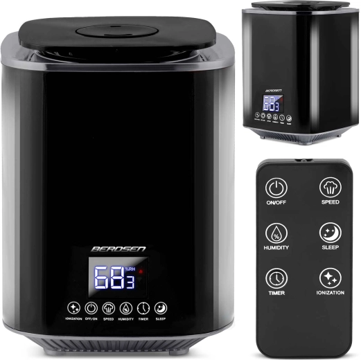 Ultrazvukový zvlhčovač vzduchu BERDSEN s ionizací a aromaterapií, černý