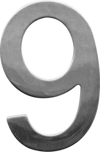 Domovní číslice STAR 9 z nerezové oceli 75 mm