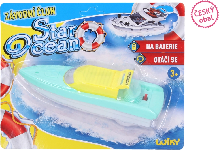 Plastová závodní loďka do vody na baterie 18 cm