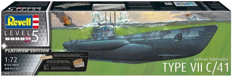 Plastikový model německé ponorky typu VII C/41 v měřítku 1:72