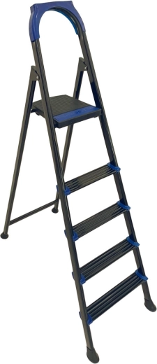 Kovové schůdky s protiskluzovou plošinou, 5 stupňů, nosnost 150 kg