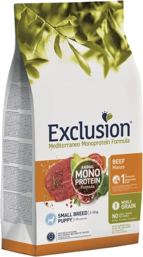 Exclusion granule pro štěňata malých plemen s hovězím, 2 kg