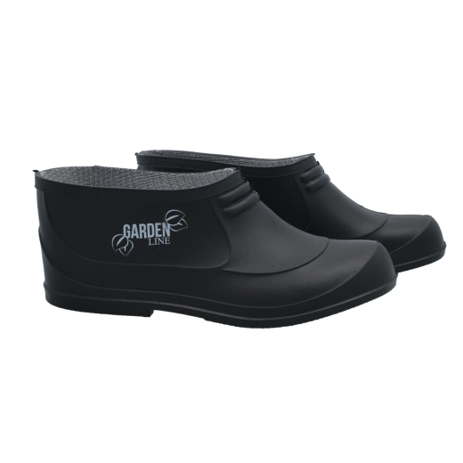 Nízké kaloshe do kotníků z PVC, černé, velikost 45