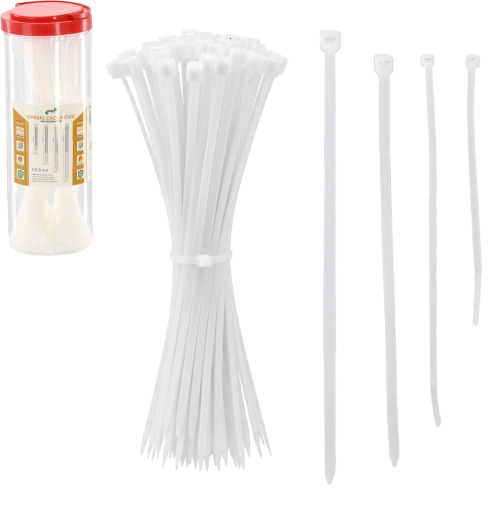 Sada nylonových stahovacích pásků v tubě, 450 ks – mix velikostí, UV odolné