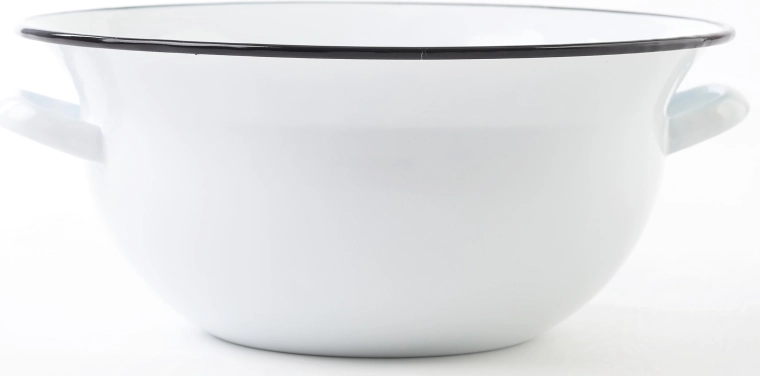 Smaltovaný krajáč s uchy 38 cm, 10 l – bílý