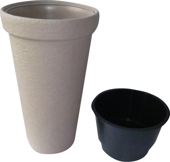 Květináč Classic Tower 40 cm, hnědý plast