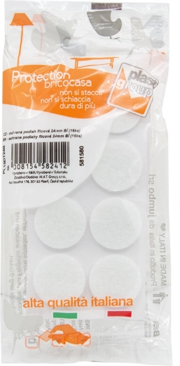 Filcové samolepicí podložky na nábytek 24 mm, bílá (16 ks)