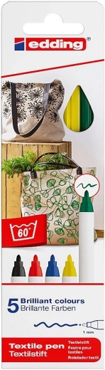 Popisovače na textil Edding 4600 – sada 5 základních barev