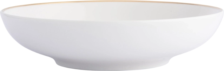 Hluboký porcelánový talíř Bella Złota Linia 20 cm krémový se zlatou linkou