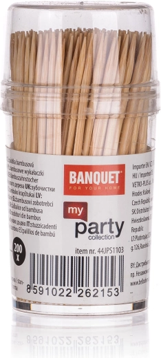 Bambusová párátka oboustranná v kulatém dávkovači 200 ks