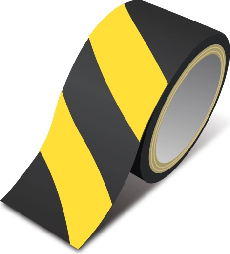 Žluto-černá výstražná samolepicí páska 50 mm x 33 m