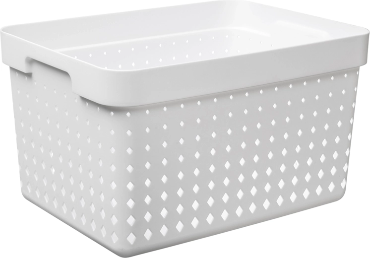 Organizační košík Seoul velký, bílý, 35,7 × 23,8 × 20,9 cm