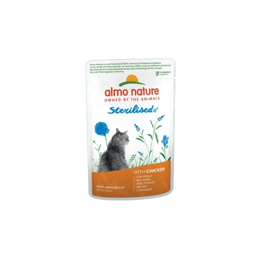 Almo Nature Holistic Sterilized Cat kapsička pro sterilizované kočky – kuřecí, 70 g