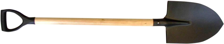 Rýč špičatý PRIMA s dřevěnou násadou PH‑Y, černý
