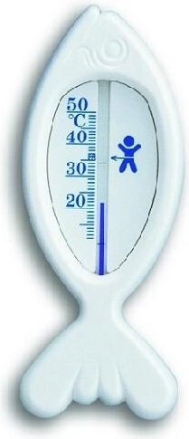 Koupelnový teploměr ryba 15 cm, bílý plast