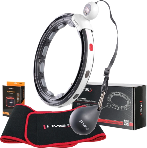 HMS masážní hula hoop s magnety, závažím, počítadlem a neoprenovým zeštíhlujícím pásem