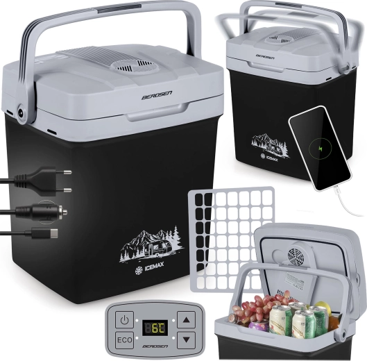 Přenosná elektrická autochladnička 26 l s ECO režimem – černá