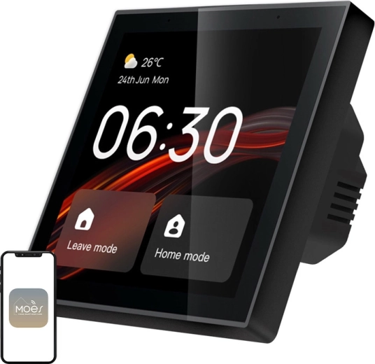 Moes chytrý nástěnný ovládací panel pro chytrou domácnost (Wi‑Fi/Zigbee, 4" dotykový LCD)