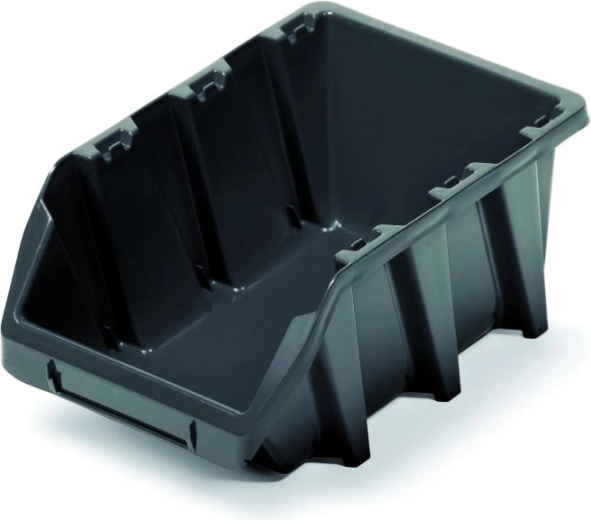 Plastový stohovatelný úložný box BINEER LONG, černý