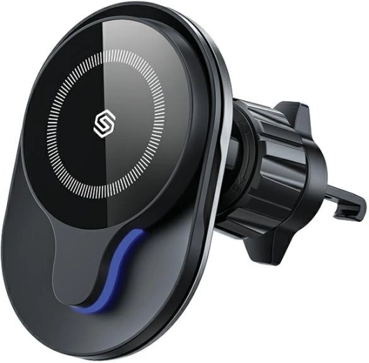 Magnetický MagSafe držák do ventilace s bezdrátovým nabíjením 15 W – černý