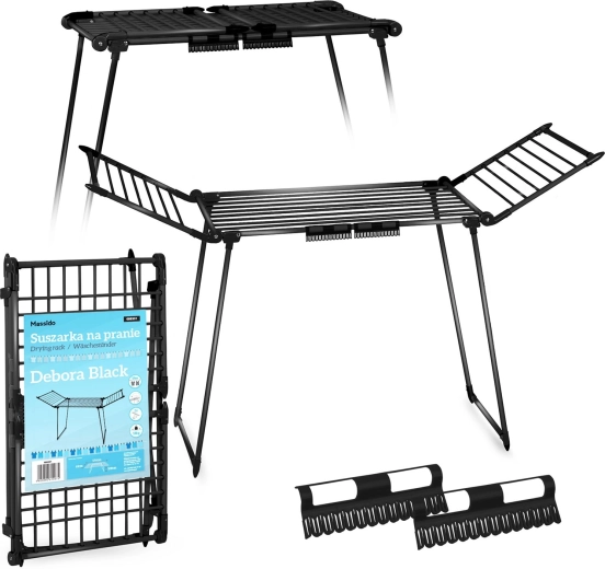 Skládací stojanová sušák na prádlo Debora Slim Black 19 m