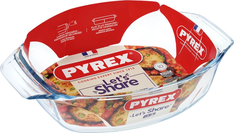 Oválná zapékací mísa z borosilikátového skla PYREX 30 × 21 cm