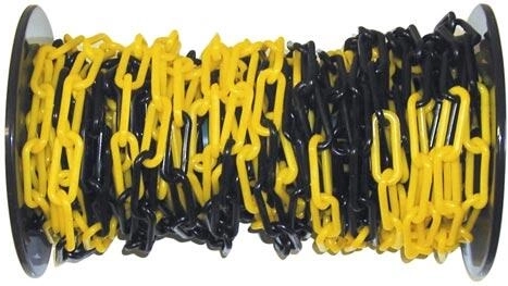 Plastový výstražný řetěz černo‑žlutý 25 m