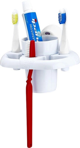 Plastový držák na zubní kartáčky 18 × 16,5 × 9 cm