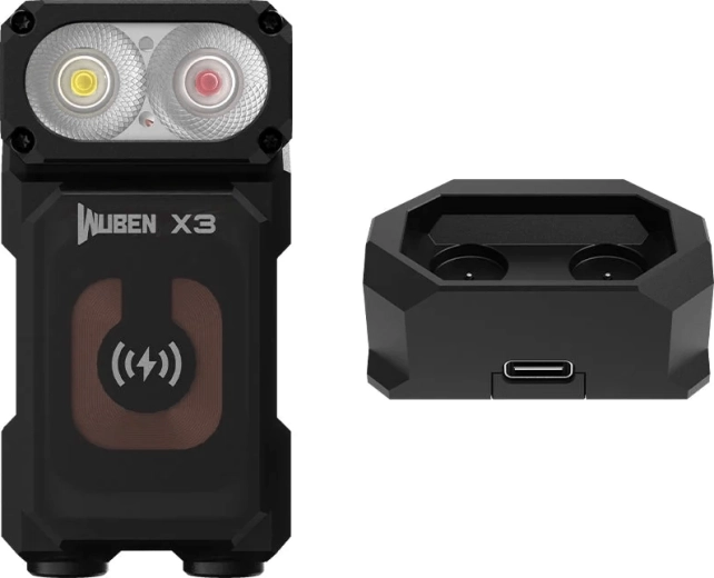 Kapesní svítilna Wuben X3 Black 700 lm se základnou, černá
