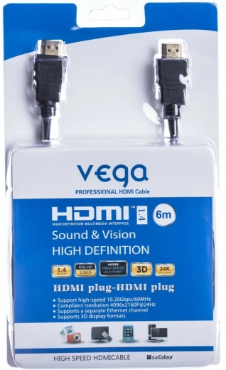 HDMI kabel 6 m 10.2 Gb/s černý VEGA