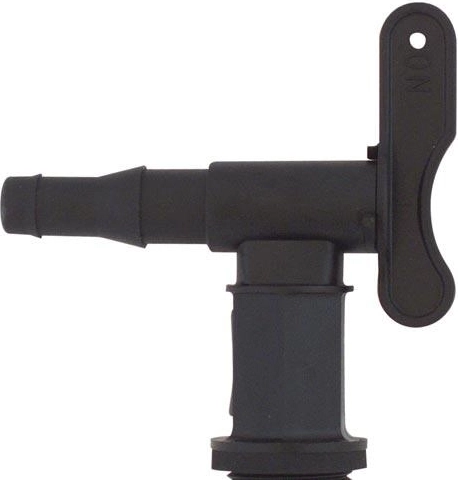 Spodní výpustný kohout na konev 50 l, plast, černý