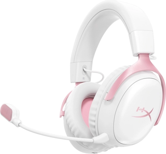 Bezdrátový herní headset HyperX Cloud III S bílý-růžový