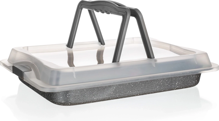 Plech na pečení GRANITE s nepřilnavým povrchem a víkem 42 × 29 × 4,5 cm
