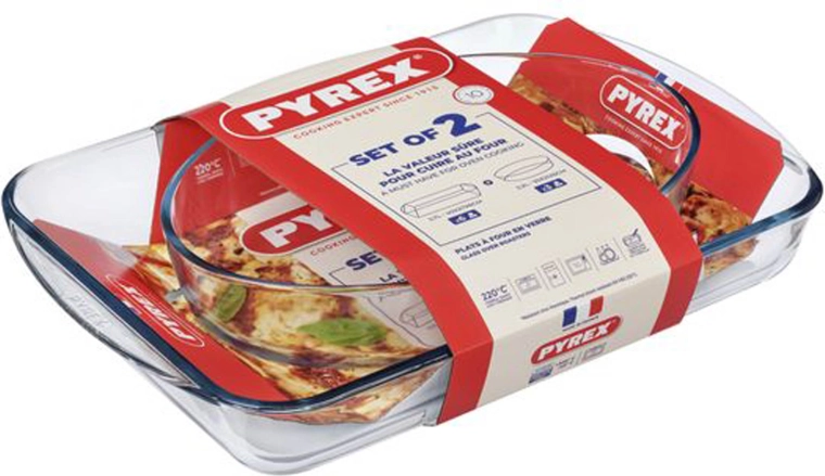 Sada skleněných pekáčů PYREX 3,7 l + 2,2 l (2 ks)
