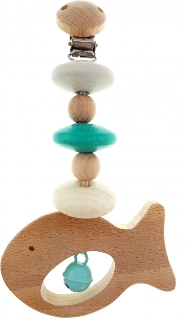 Klips na kočárek Rybička Tyrkysový